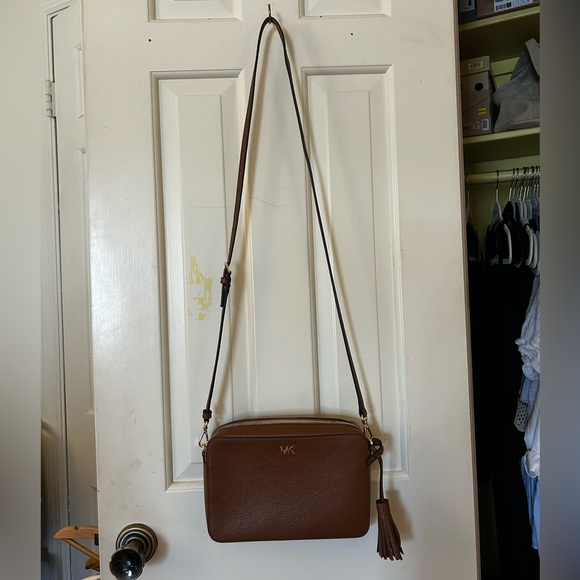 Michael Kors Brown Leather Bag with Gold Accents - Picture 1 of 6